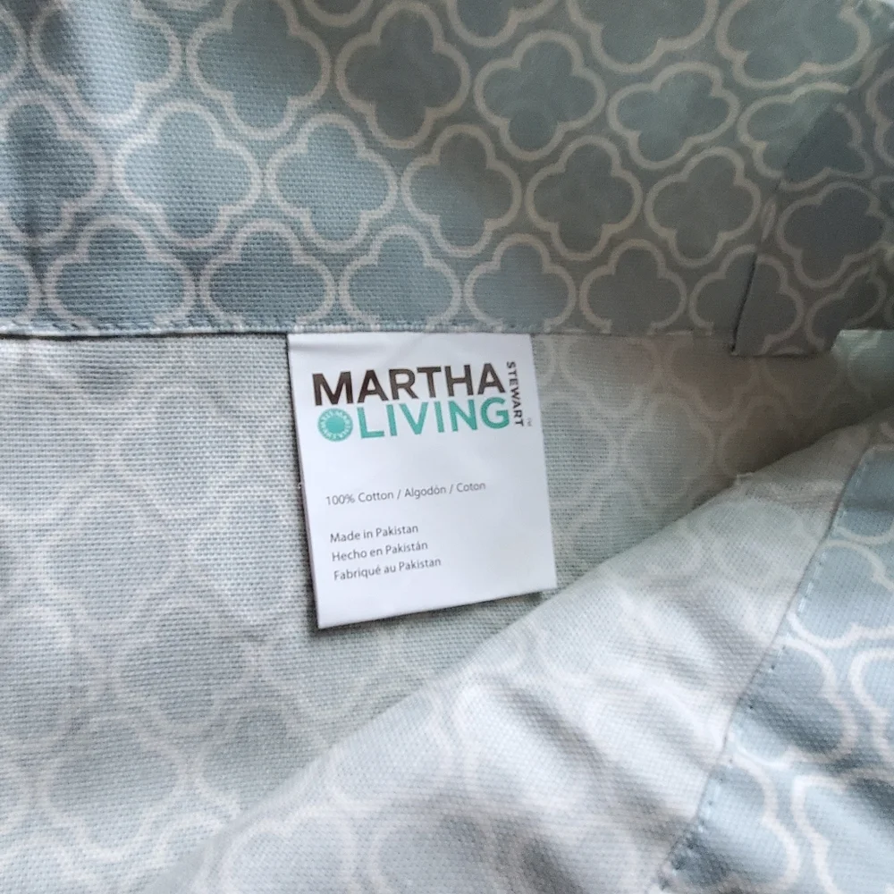 New Martha Stewart HD Moroccan Geo River Mist 2 Panels. 50